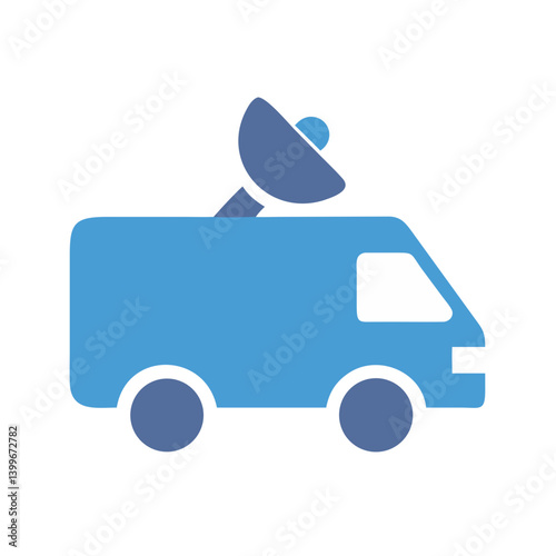 Press Van Icon Representing Media, Journalism, and News Coverage