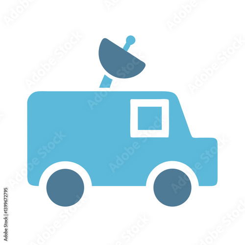 Press Van Icon Representing Media, Journalism, and News Coverage
