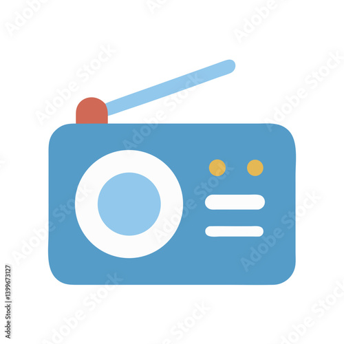 Radio Icon Representing Audio Broadcasting, Communication, and Entertainment