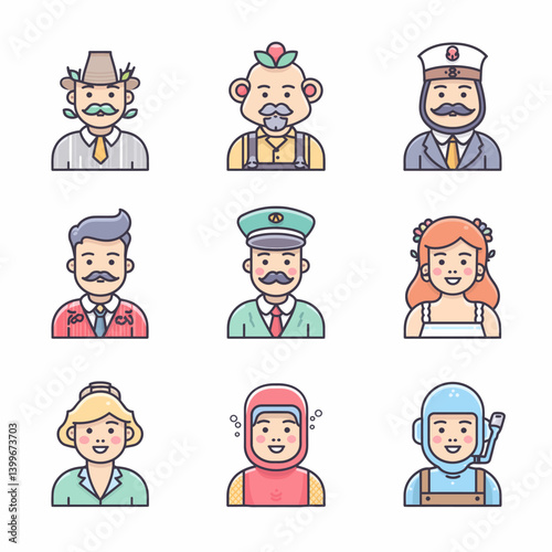 Diverse Professions Icon Set