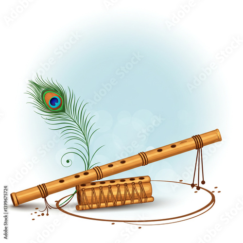 Elegant Bamboo Flute with P...