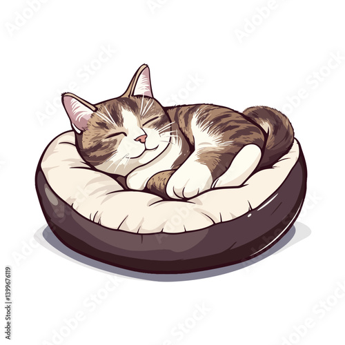 cat, cat bed, animal, vector, transparent background