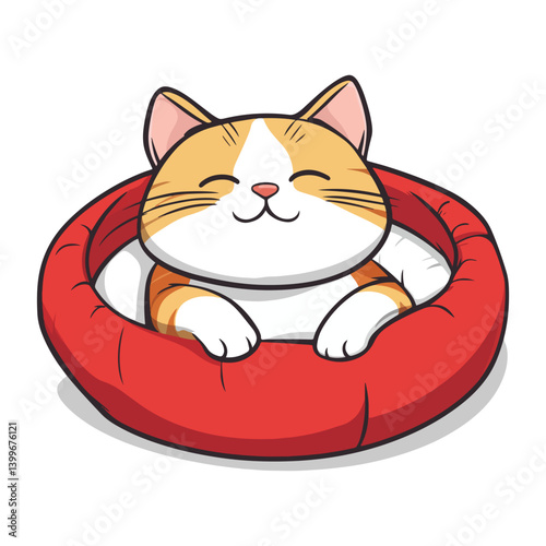 cat, cat bed, animal, vector, transparent background