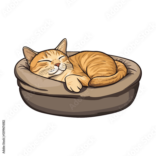 cat, cat bed, animal, vector, transparent background
