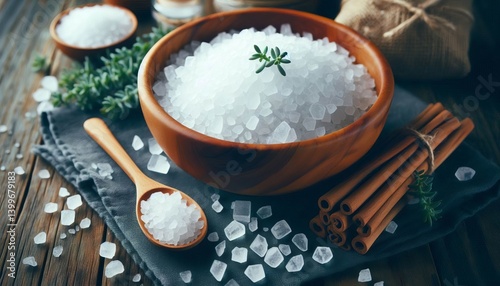 Epsom Salt Crystals Magnesium sulfate crystals used for relaxati