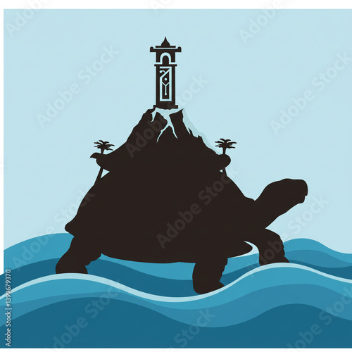 Detailed Silhouette of a Tu...