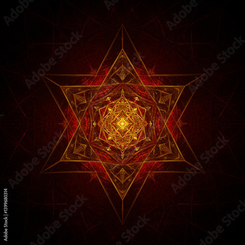 Glowing Star Mandala with I...