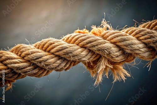Frayed Rope, Worn Texture, Vulnerability, Detail, Closeup, Simple Background, Grunge, Aged, Rope Texture, Damaged Rope