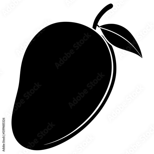 Stylish mango fruit vector for tropical-themed paper goods and menu designs.