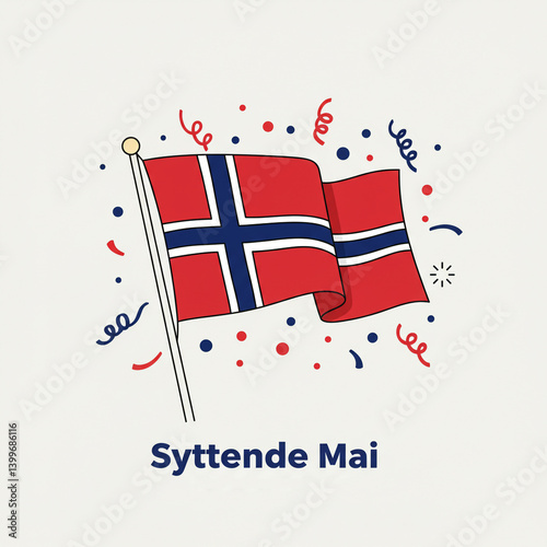 Syttende Mai Hand-Drawn Nor...