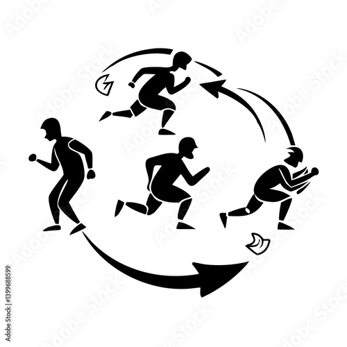 agile sprint icon, agile sprint silhouette vector illustration-simple silhouette illustration of agile sprint, perfect for agile sprint logos and icons