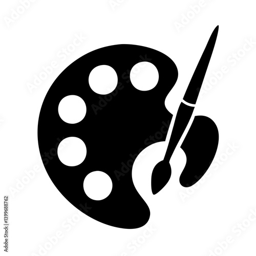 art palette icon, art palette silhouette vector illustration-simple silhouette illustration of art palette, perfect for art palette logos and icons