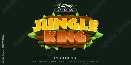 Jungle king editable text effect cartoon style.