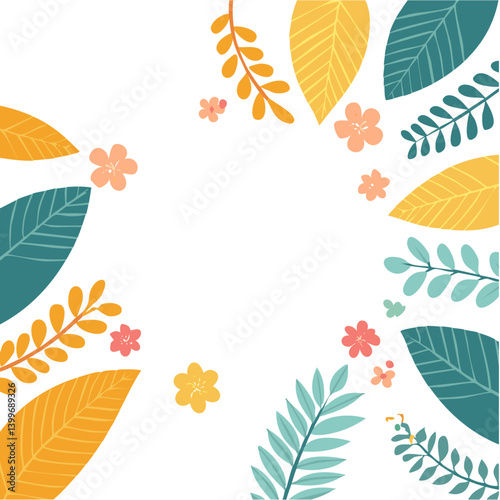 Flowers Leaves Background