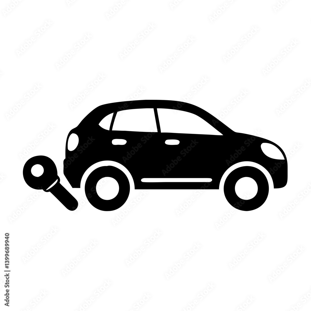 Fototapeta premium car rental icon, car rental silhouette vector illustration-simple silhouette illustration of car rental, perfect for car rental logos and icons