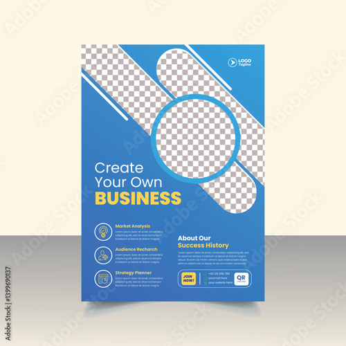 Professional annual report, business catalog company profile, brochure, magazine, flyer or poster booklet template. A4 template design for corporate business marketing flyer or poster design