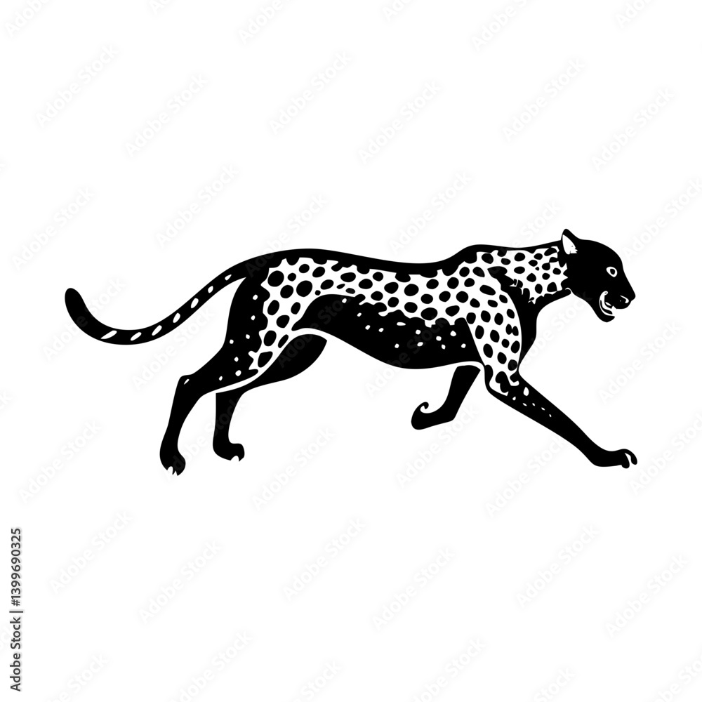Fototapeta premium cheetah icon, cheetah silhouette vector illustration-simple silhouette illustration of cheetah, perfect for cheetah logos and icons