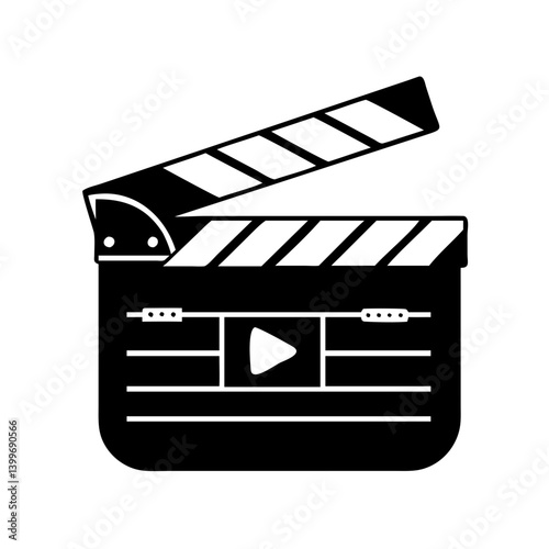 clapperboard icon, clapperboard silhouette vector illustration-simple silhouette illustration of clapperboard, perfect for clapperboard logos and icons