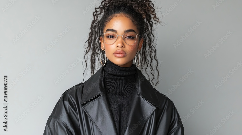 A model wearing a single-color trench coat with a hidden zipper A model wearing a single-color trench coat with a hidden zipper