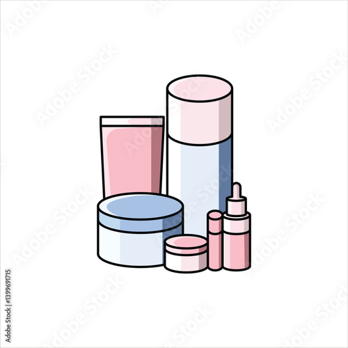Set of Skincare Products - Furniture and Interior Icon Set