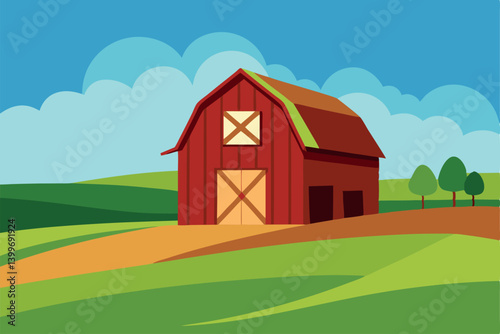 farm with barn
