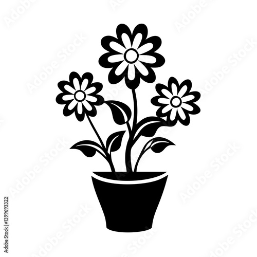 flower pot icon, flower pot silhouette vector illustration-simple silhouette illustration of flower pot, perfect for flower pot logos and icons