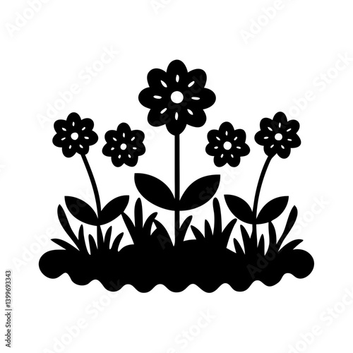 flower bed icon, flower bed silhouette vector illustration-simple silhouette illustration of flower bed, perfect for flower bed logos and icons