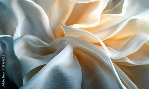 Soft, flowing fabric draped elegantly, creating a serene ambiance