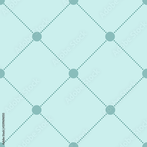 simple geometric checkered pattern with circles on a mint background