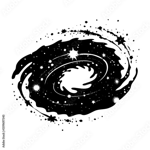 milky way icon, milky way silhouette vector illustration-simple silhouette illustration of milky way, perfect for milky way logos and icons