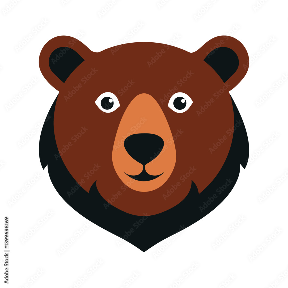Fototapeta premium bear head grizzly cute vector art silhouette