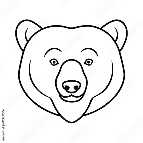 bear head grizzly cute vector art silhouette
