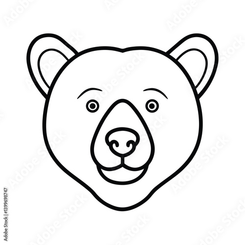 bear head grizzly cute vector art silhouette