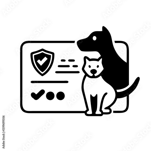 pet insurance card icon, pet insurance card silhouette vector illustration-simple silhouette illustration of pet insurance card, perfect for pet insurance card logos and icons