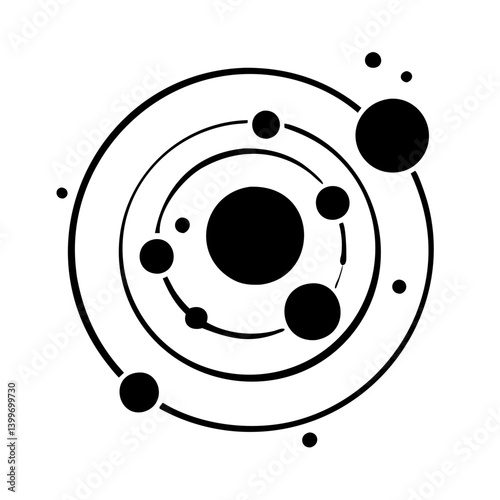 planetary orbit icon, planetary orbit silhouette vector illustration-simple silhouette illustration of planetary orbit, perfect for planetary orbit logos and icons