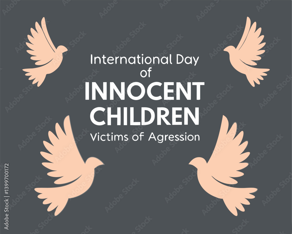 Obraz premium International Day Innocent Children Victims Aggression Design with Peaceful Doves
