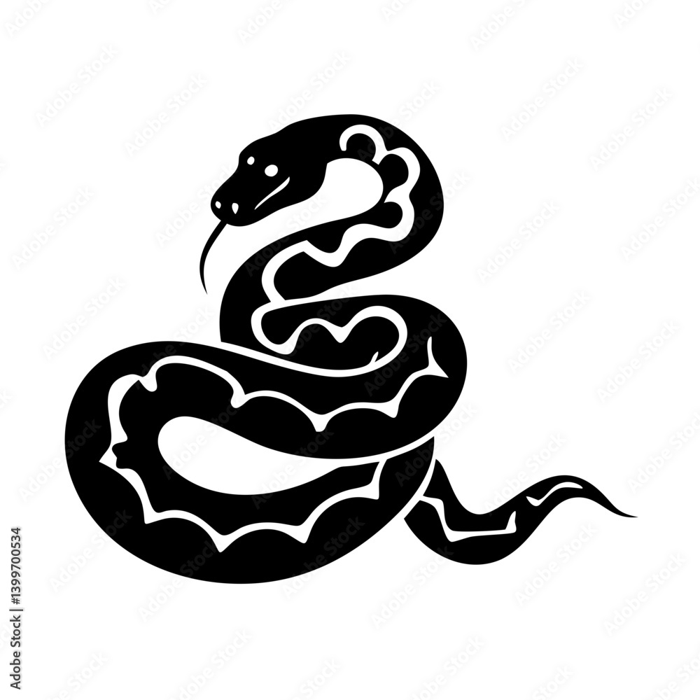 Fototapeta premium python icon, python silhouette vector illustration-simple silhouette illustration of python, perfect for python logos and icons