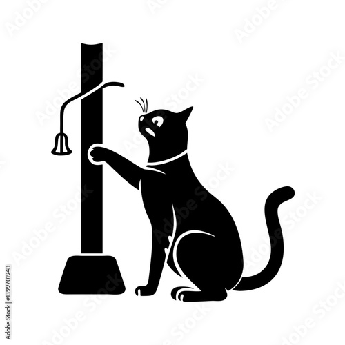 scratching post icon, scratching post silhouette vector illustration-simple silhouette illustration of scratching post, perfect for scratching post logos and icons
