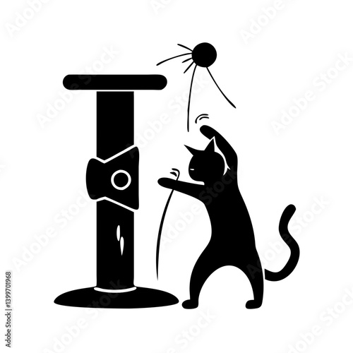 scratching post icon, scratching post silhouette vector illustration-simple silhouette illustration of scratching post, perfect for scratching post logos and icons