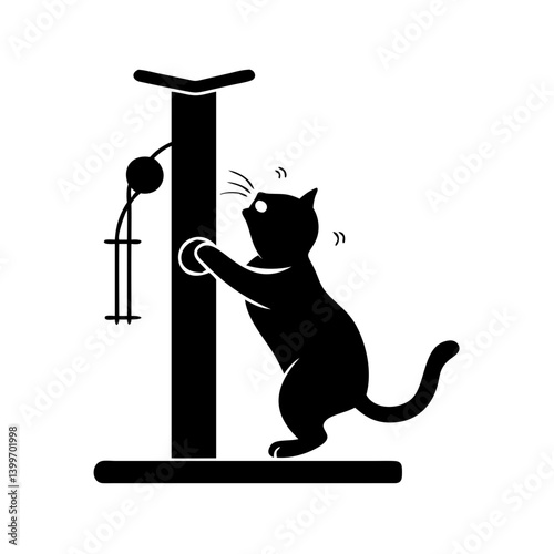 scratching post icon, scratching post silhouette vector illustration-simple silhouette illustration of scratching post, perfect for scratching post logos and icons
