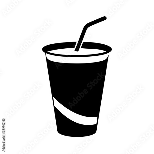 soda cup icon, soda cup silhouette vector illustration-simple silhouette illustration of soda cup, perfect for soda cup logos and icons