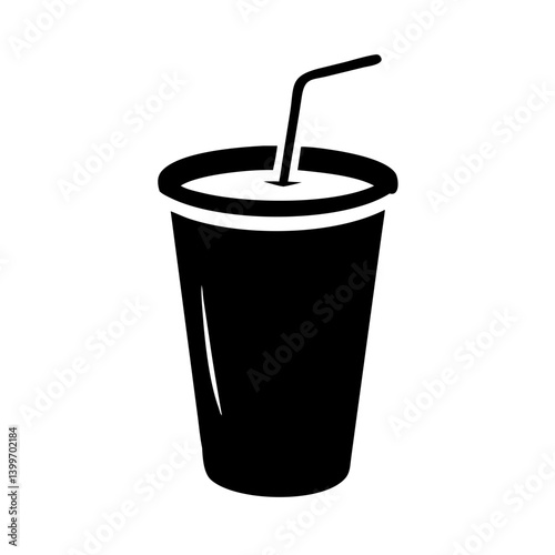 soda cup icon, soda cup silhouette vector illustration-simple silhouette illustration of soda cup, perfect for soda cup logos and icons