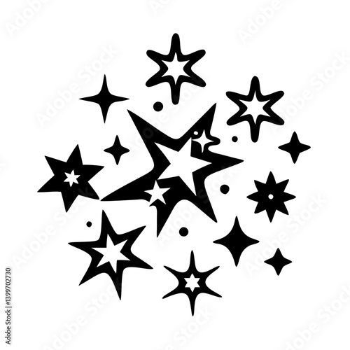 star cluster icon, star cluster silhouette vector illustration-simple silhouette illustration of star cluster, perfect for star cluster logos and icons