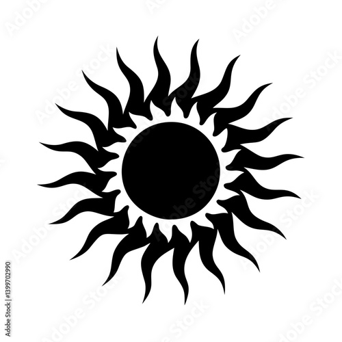 sun icon, sun silhouette vector illustration-simple silhouette illustration of sun, perfect for sun logos and icons