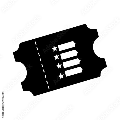 ticket stub icon, ticket stub silhouette vector illustration-simple silhouette illustration of ticket stub, perfect for ticket stub logos and icons