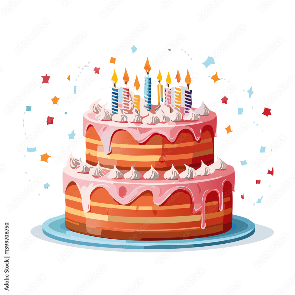 birthday cake with candles vector icon design