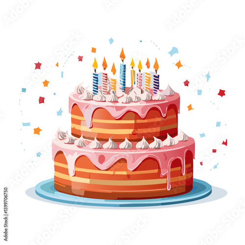 Obraz na płótnie birthday cake with candles vector icon design w salonie