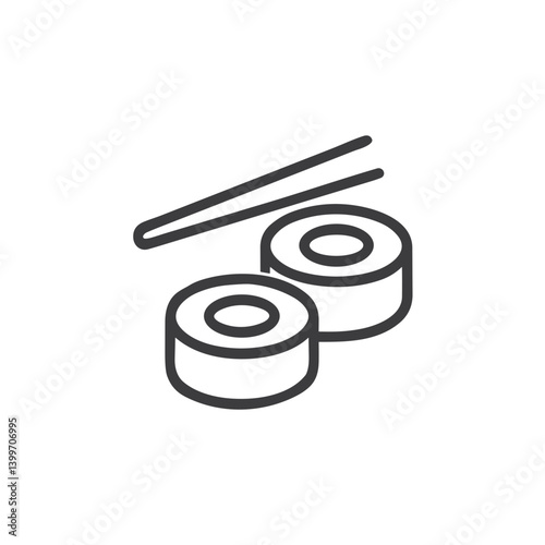 Sushi rolls icon for restaurant apps, food delivery platforms, Asian cuisine menus, Japanese dining websites, recipe collections and culinary interface design