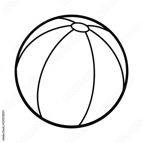 beach ball  on vector  line art