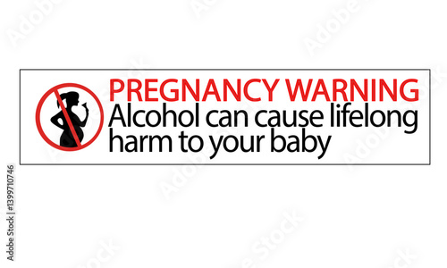 No alcohol during pregnancy period,pregnancy warning sign, vector sign illustration isolated on white background